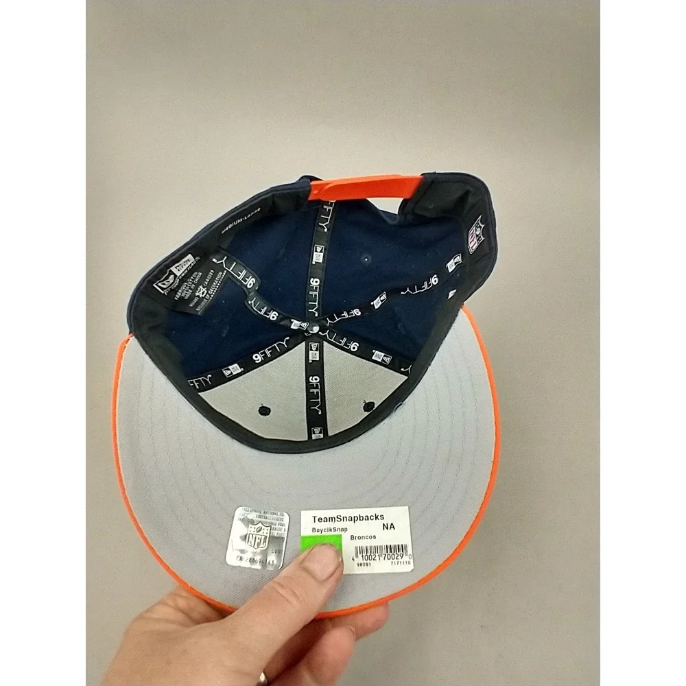 New Era 9FIFTY Denver Broncos Snapback Hat Navy Orange‎ NFL AFC Patch Mens M/L